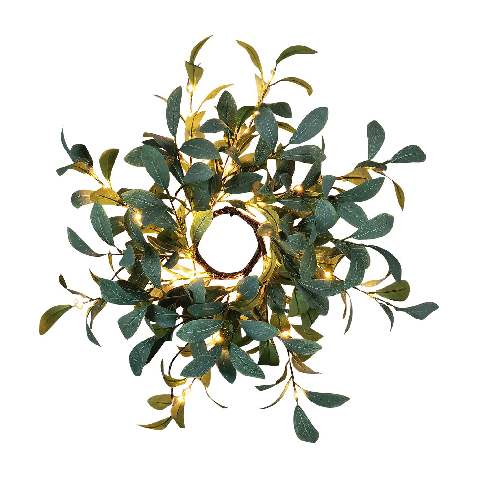 French Country Olive Wreath Light Up Small