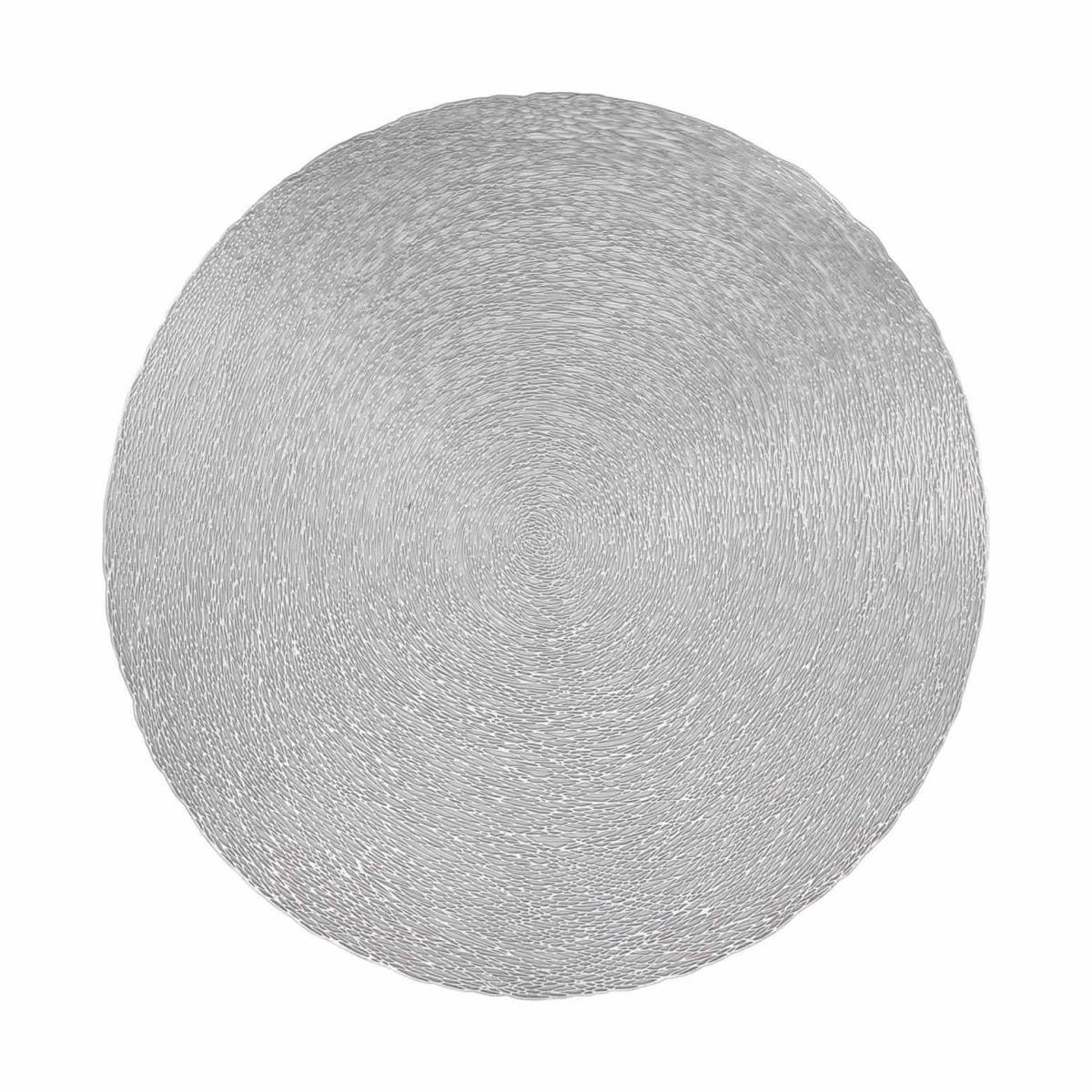 Maxwell & Williams Table Accents Lace Metallic Round Placemat 38cm Silver