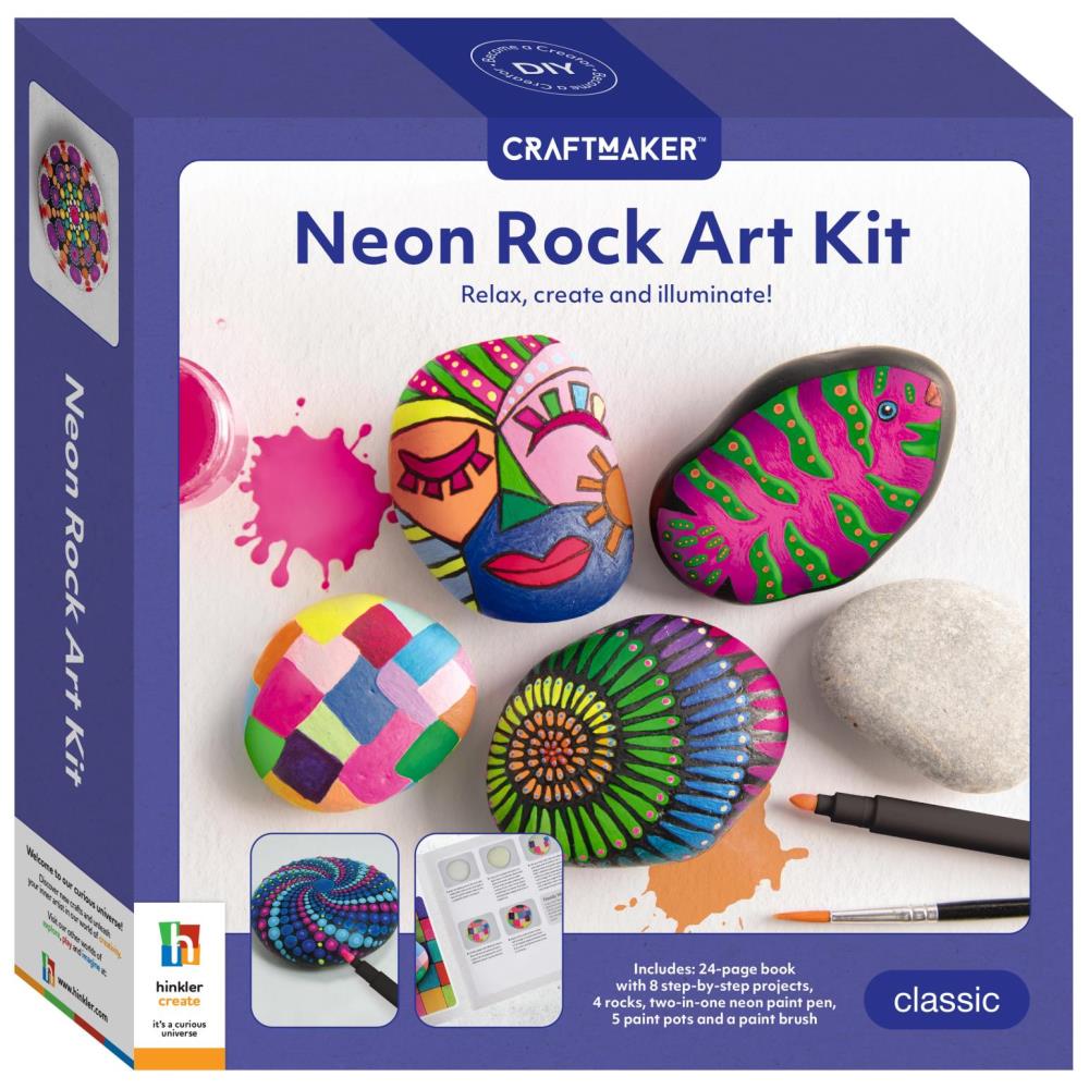 Craft Maker Classic Neon Rock Art Kit