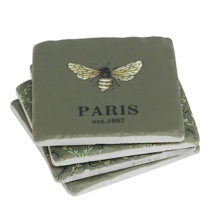 French Country Set of 4 Bee Hive Coasters