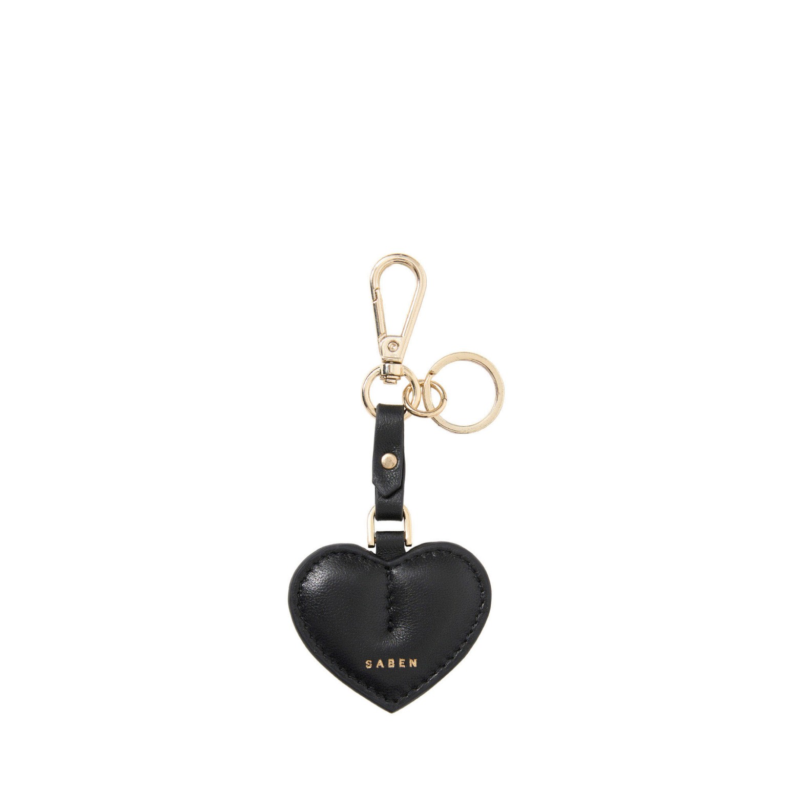 Saben Charm Keyring Heart Black