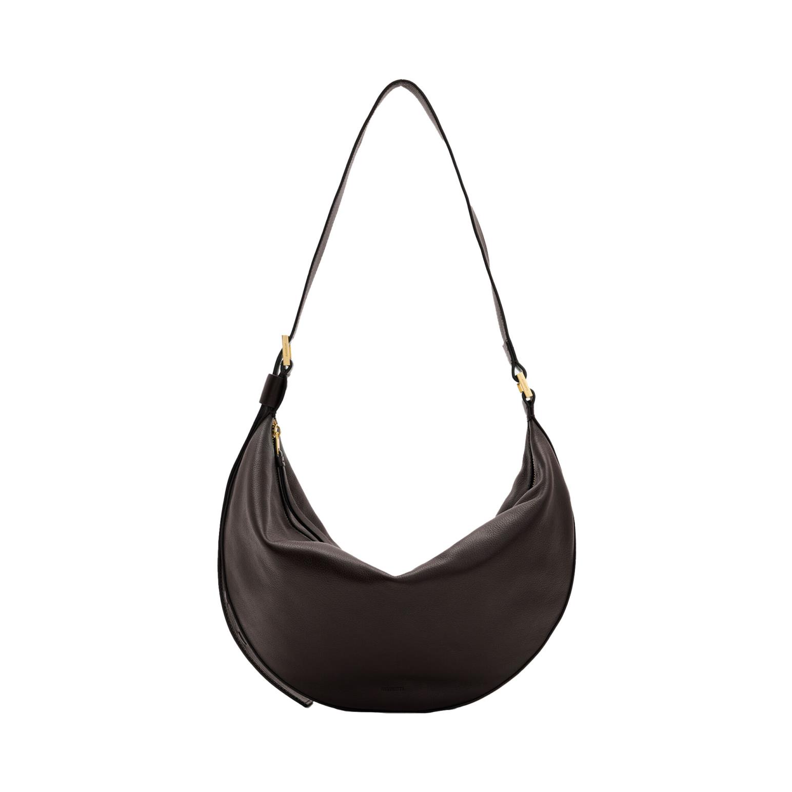 AllSaints Half Moon Leather Shoulder Bag