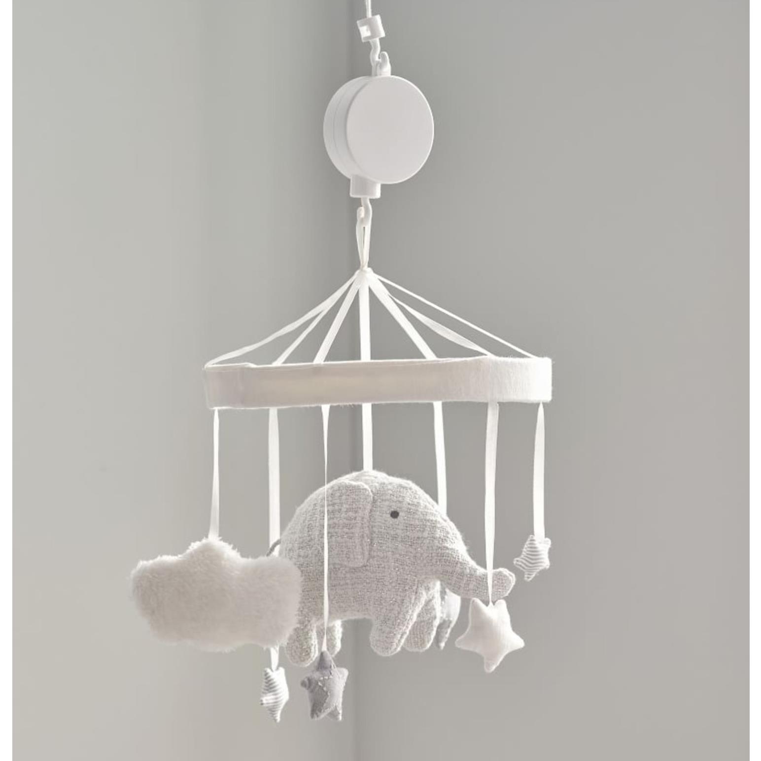 Pottery Barn Kids Taylor Elephant Felt Mobile Grey