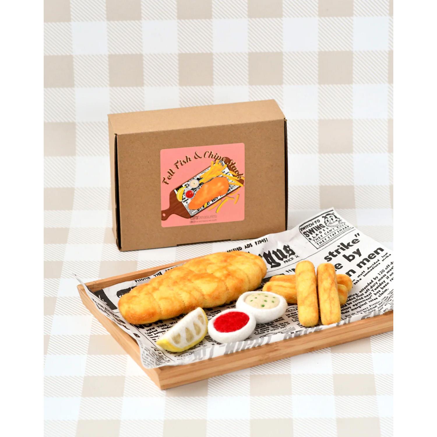 Tara Treasures Felt Fish & Chips Stack