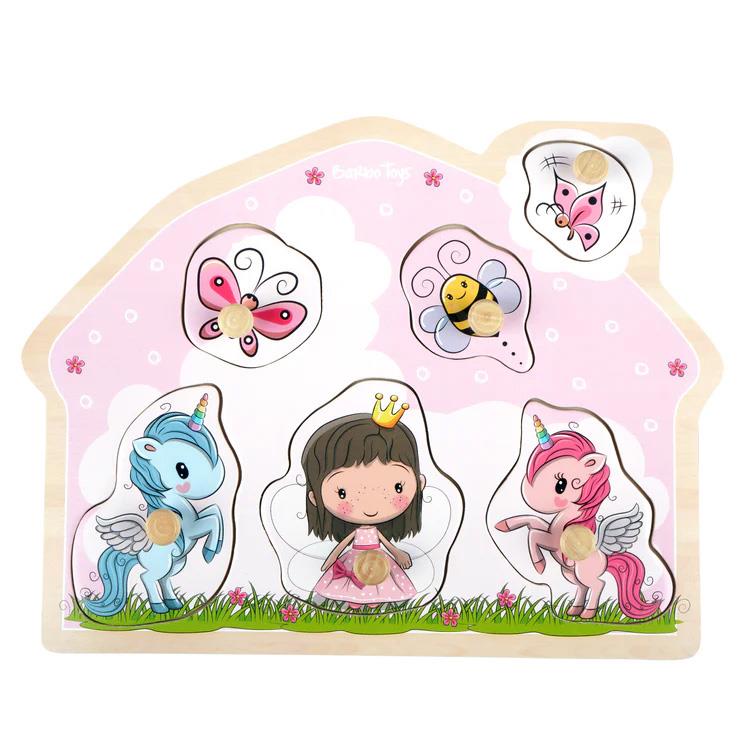 Barbo Toys Lillie & Ellie Wooden Peg Puzzle