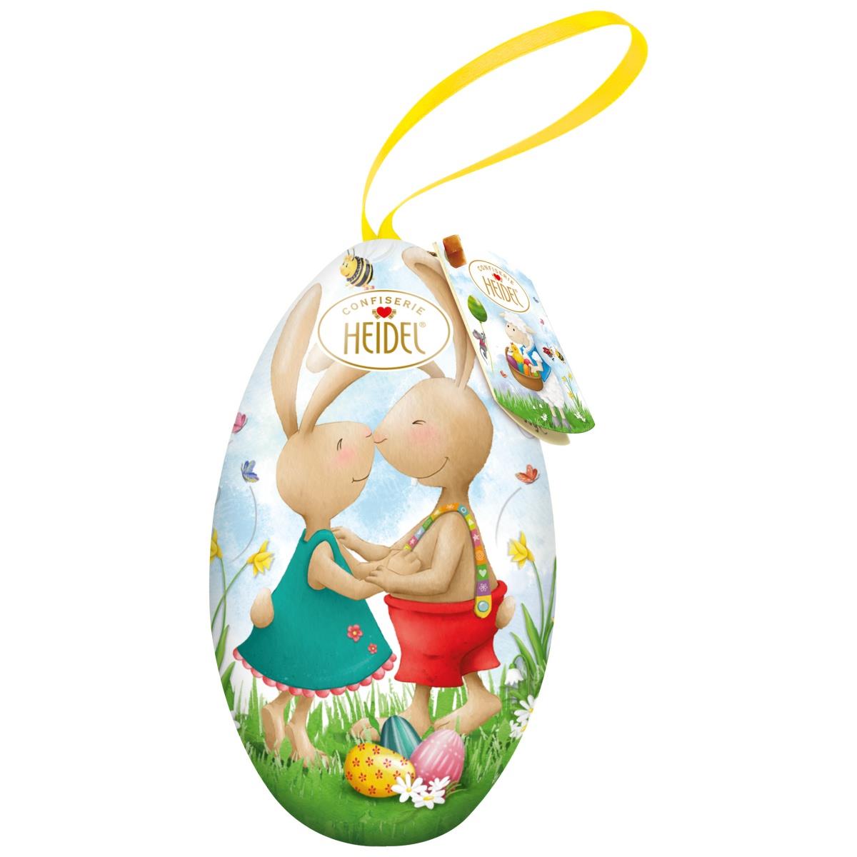 Heidel Easter Greetings Easter Egg Tin With Chocolates & Ribbon 91g