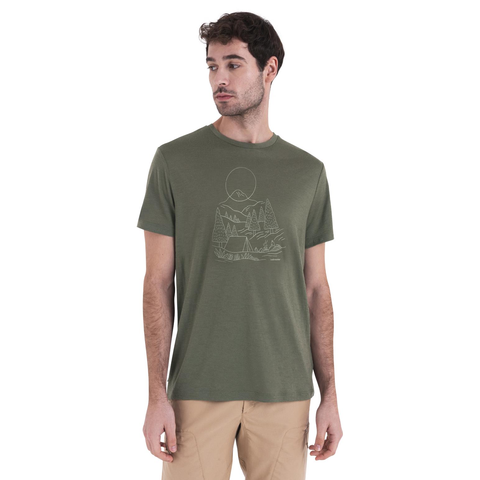 Icebreaker Mens Merino 150 Tech Lite III SS Tee Sunset Camp