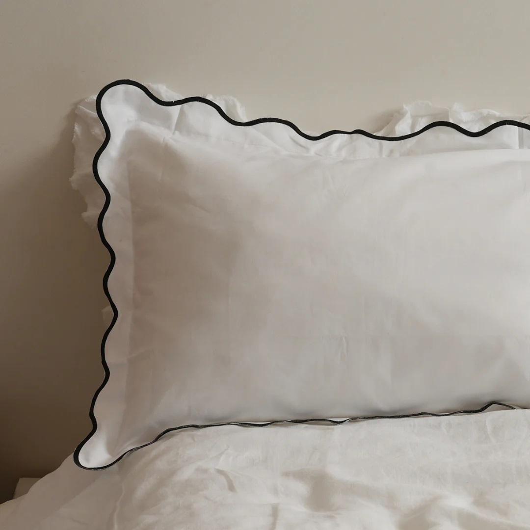 Home Lab Celine Scallop Edge Pillowcase Pair