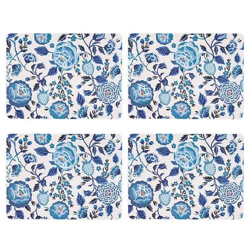 Cath Kidston Strawberry Garden 4Pk Blue Cork Back Placemats