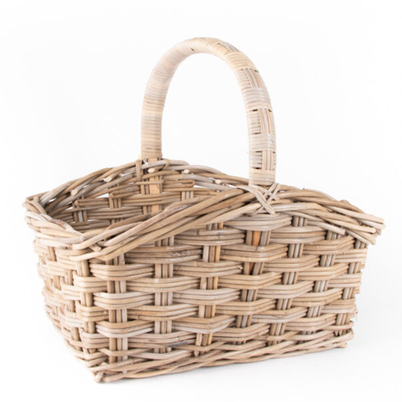 Trade Aid Rectangle Picnic Basket with Handle 42cm x 32cm