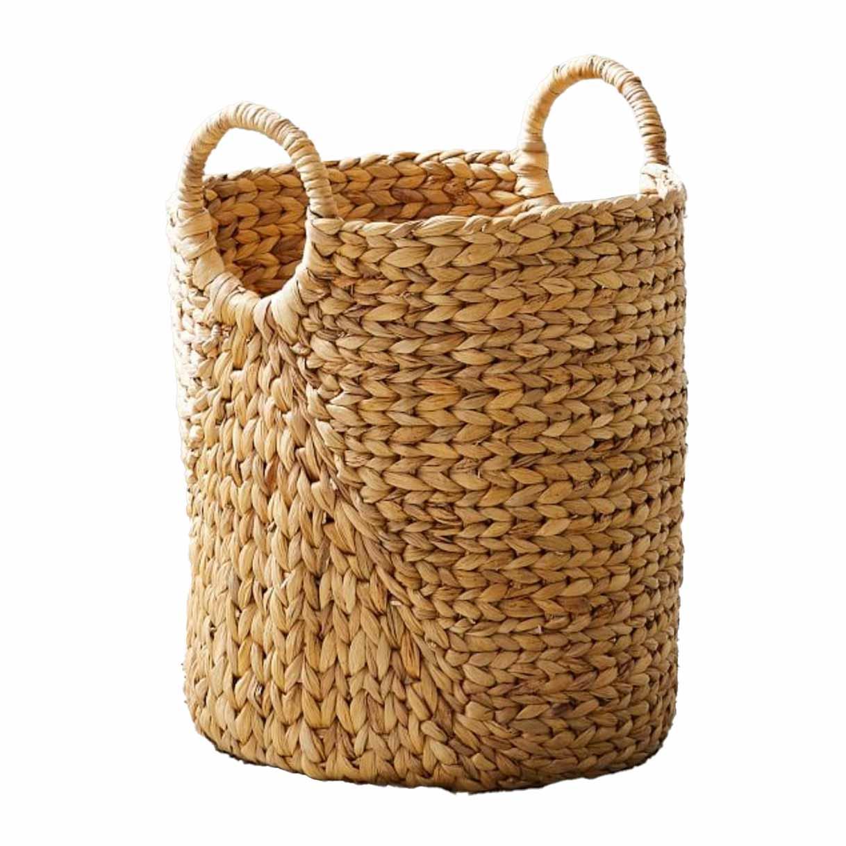 West Elm Curved Seagrass Basket Round Handle