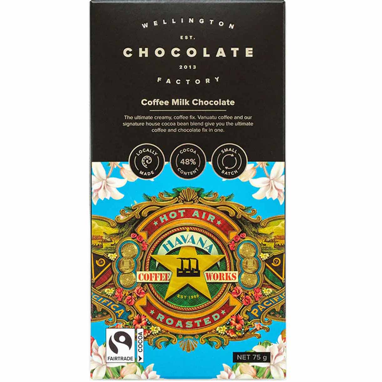 Wellington Chocolate Factory Coffee Milk Chocolate Bar 75g