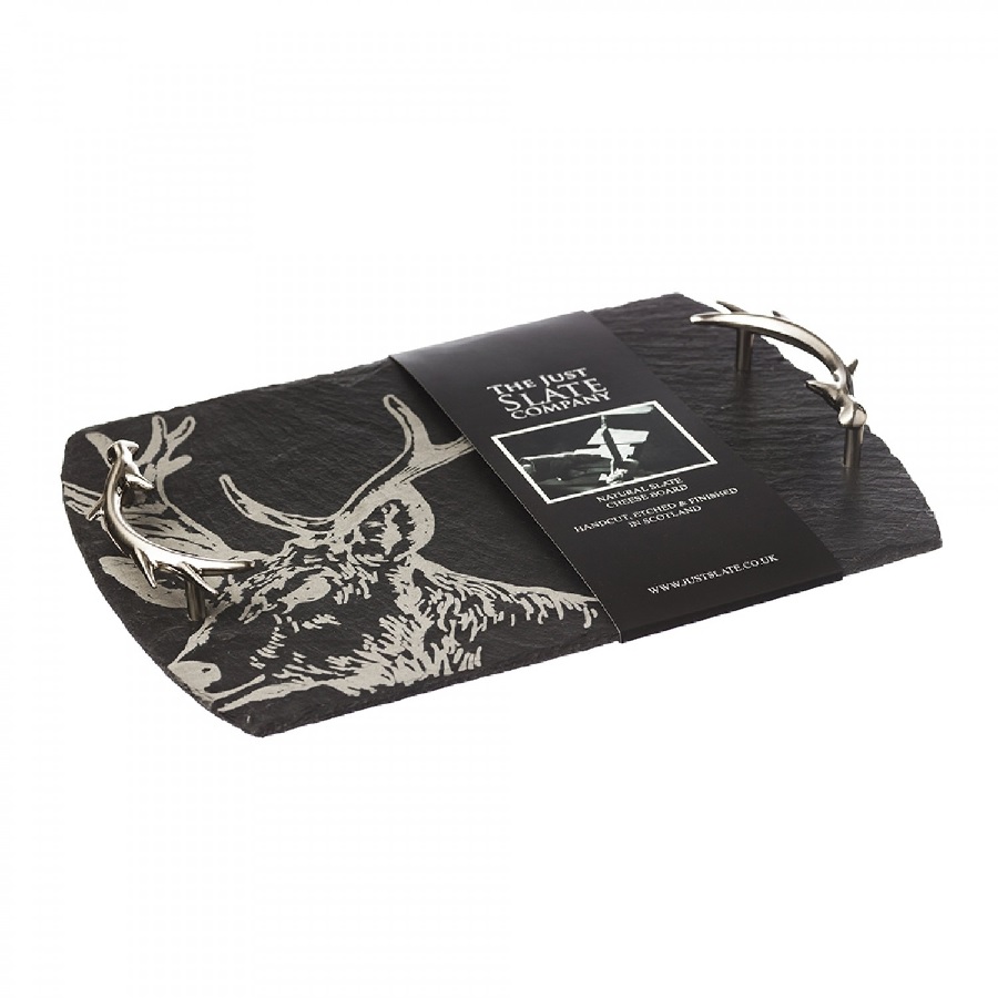 Selbrae House Serving Tray Small - Stag with Antler Handles