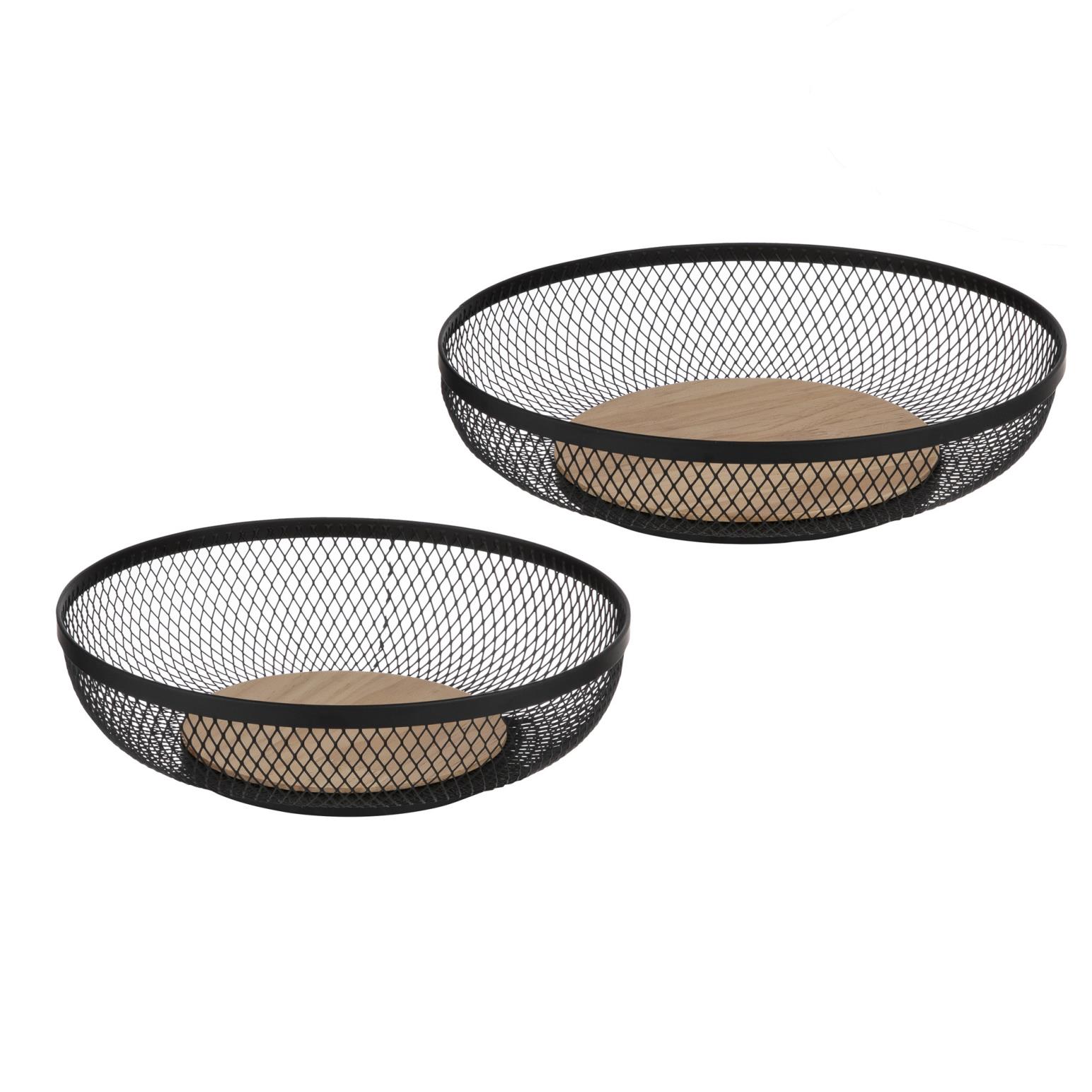 Ladelle Olsen Black Mesh Storage Baskets Set Of 2