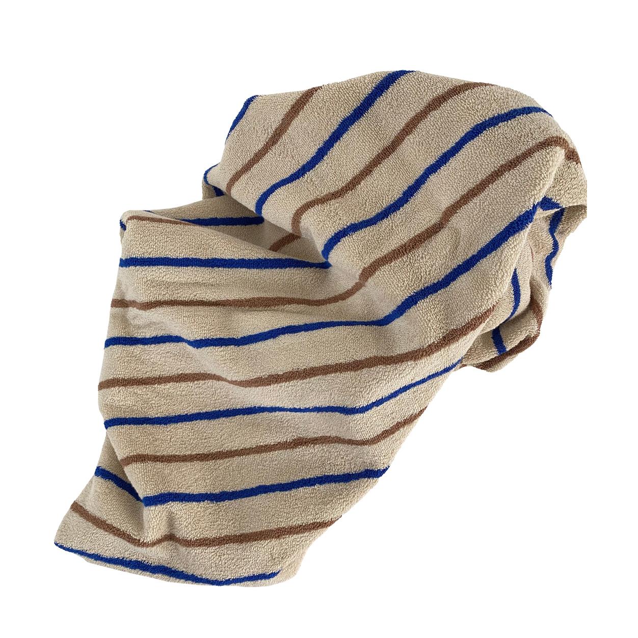 OYOY Raita Towel Small Caramel/Optic Blue 100 x 50cm