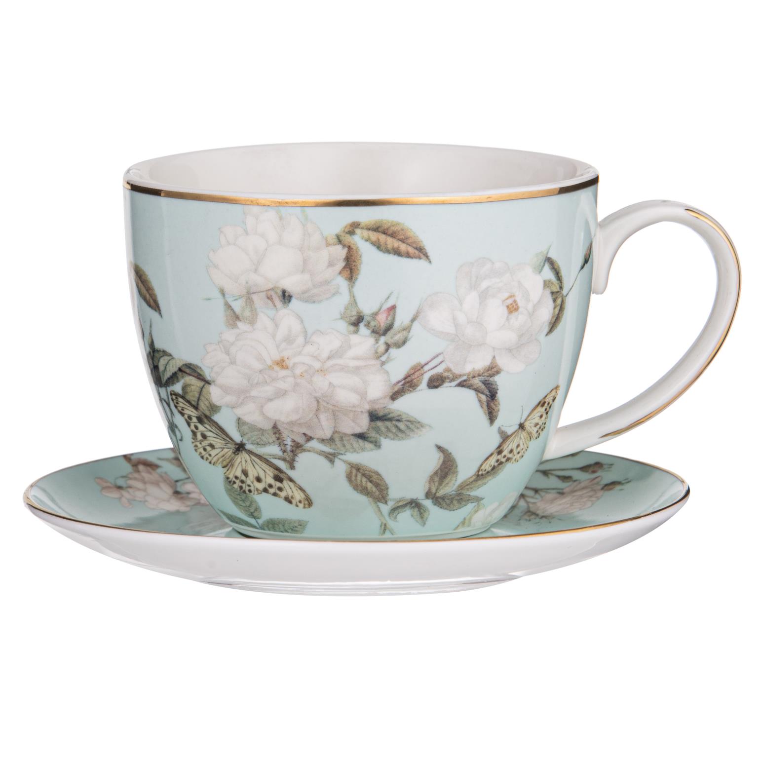 Ashdene Elegant Rose Mint Cup & Saucer