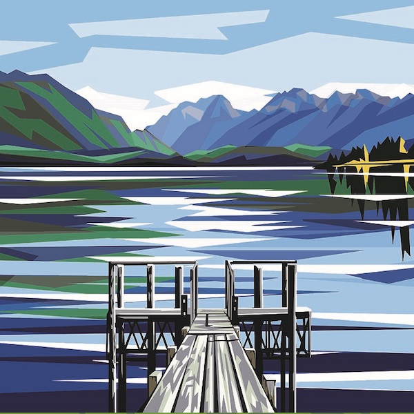 Ira Mitchell Lake Te Anau Matted Print