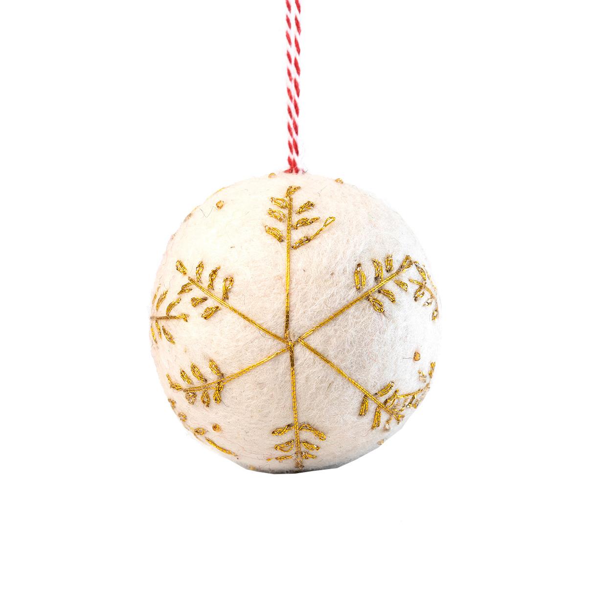 Gifted Hands Gold Embroidered Bauble