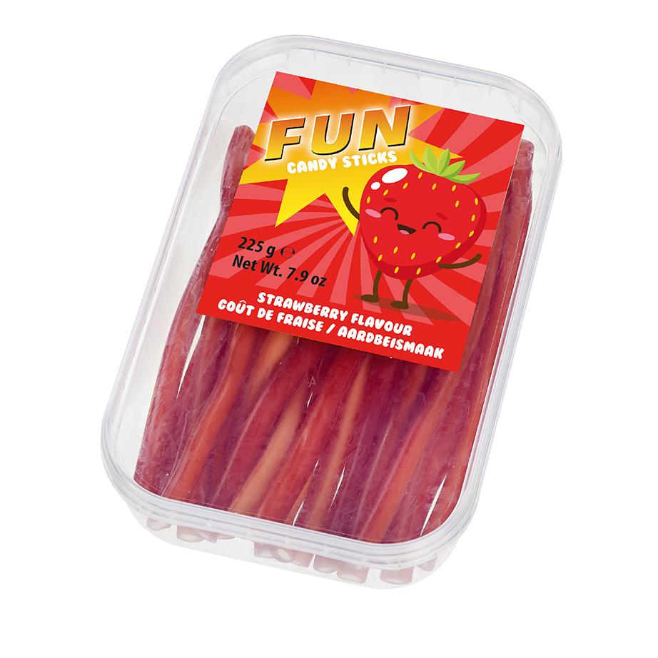 Fun Strawberry Filled Sticks 225g