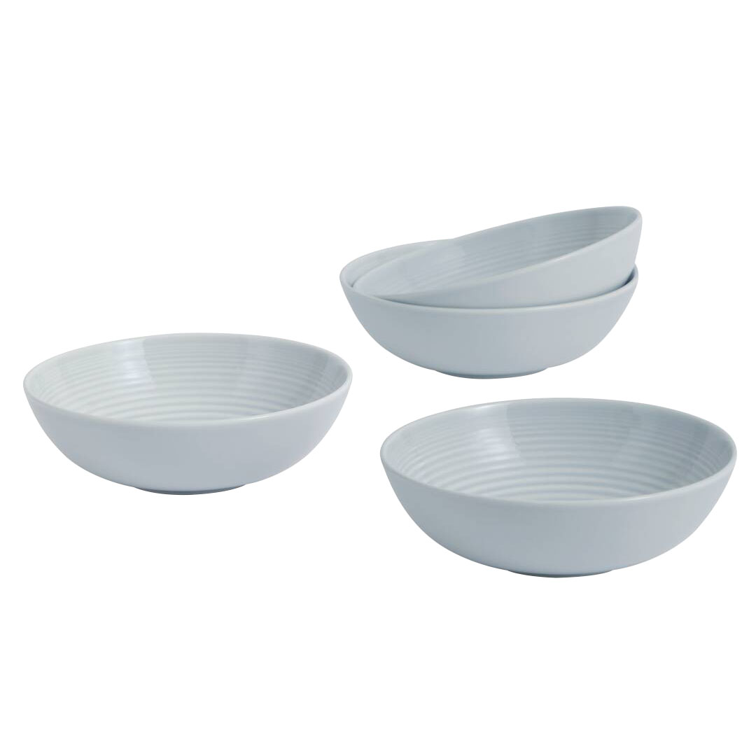 Royal Doulton Gordon Ramsay Maze Bowl 18cm 7in Light Grey Set of 4