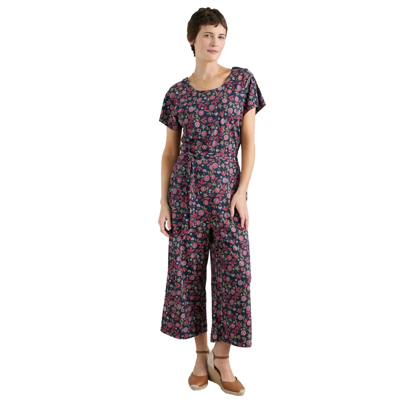 Seasalt Cornwall Westlight Jumpsuit Block Floral Maritime