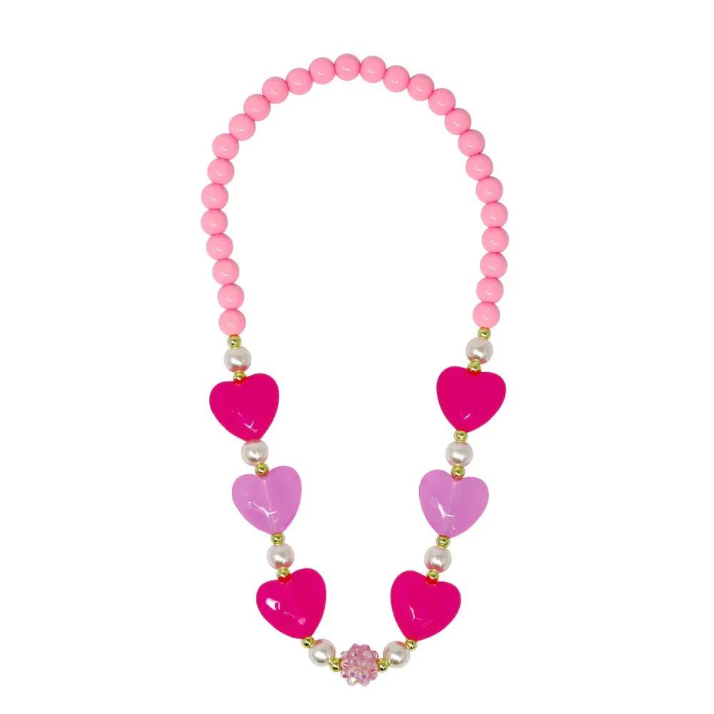 Pink Poppy Ballet Heart And Pearl Necklace