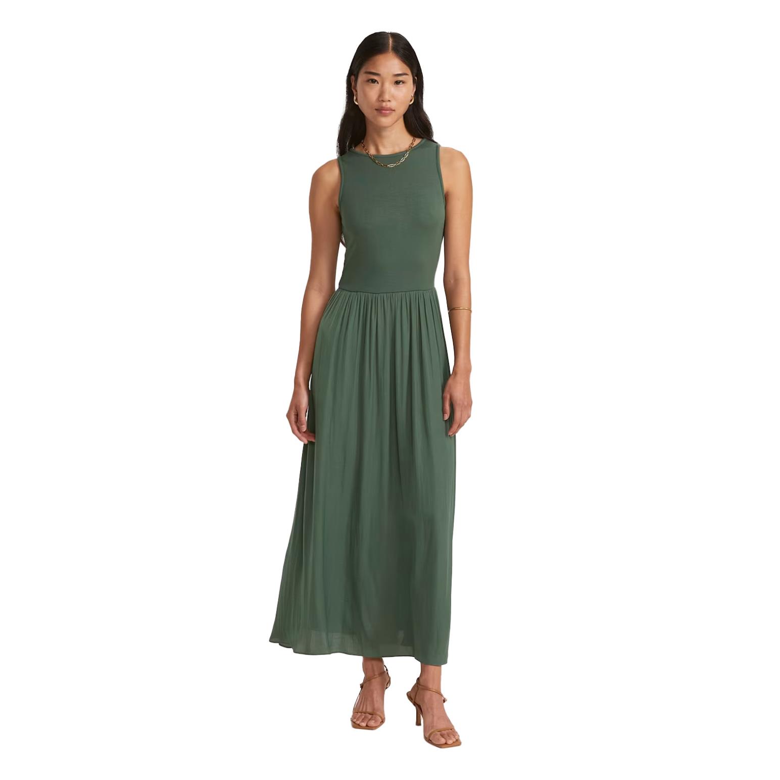 SABA Lillian Mixed Media Maxi Dress