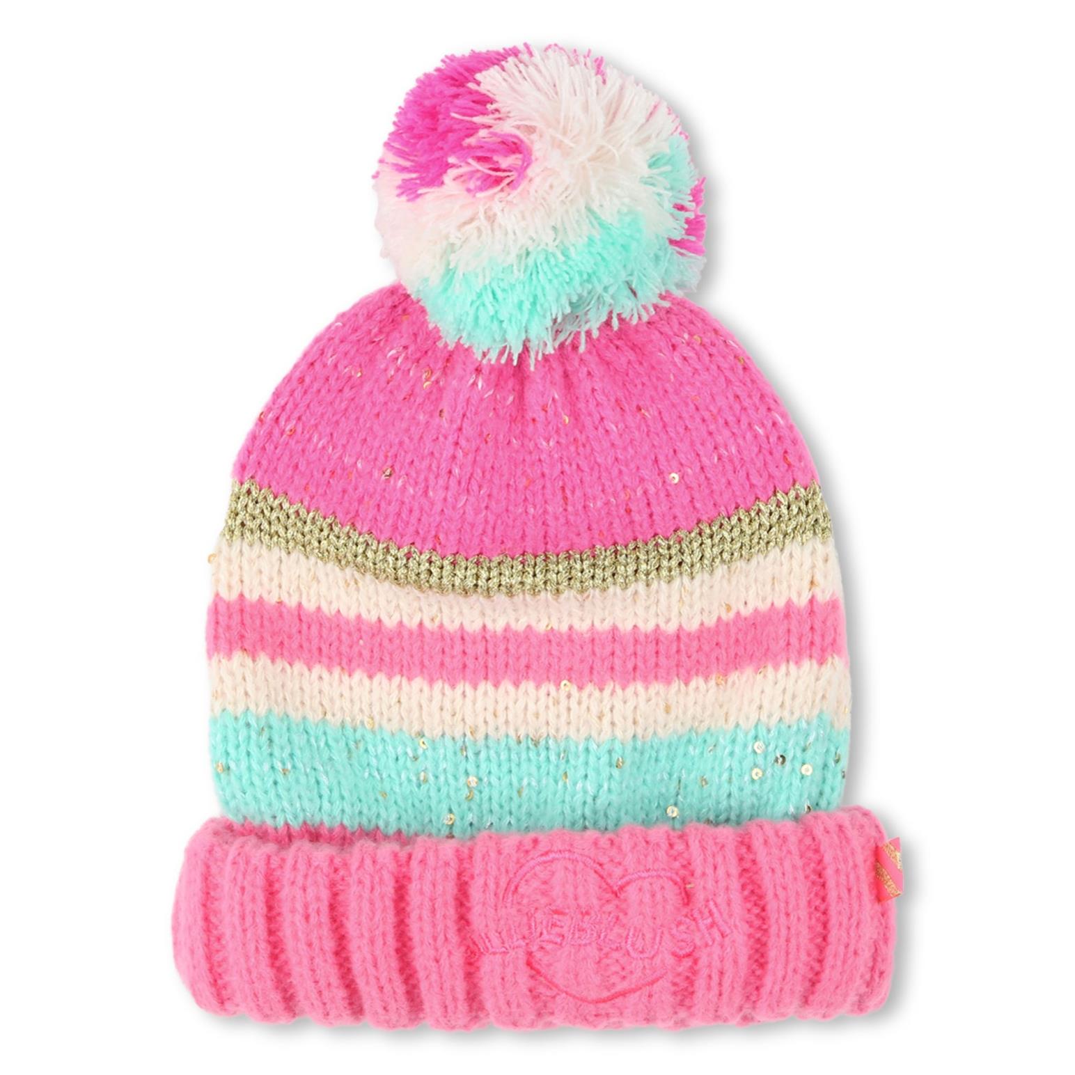 Billieblush Striped Pom-Pom Hat T2 - T3