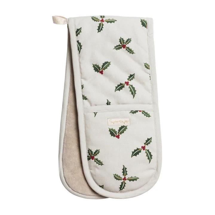 Sophie Allport Double Oven Glove - Christmas Holly & Berry