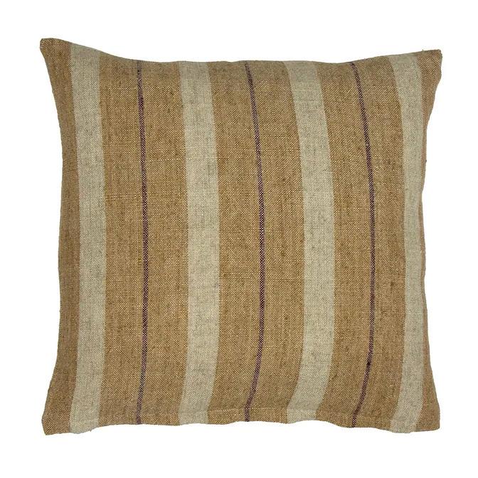 French Country Marigold Linen Multi Stripe Cushion