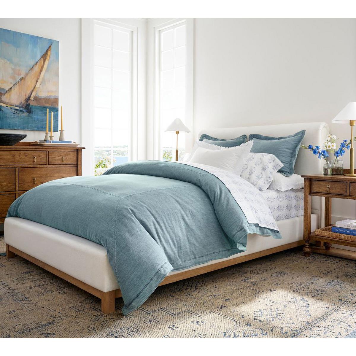 Pottery Barn Soft Washed Denim Duvet Queen Denim