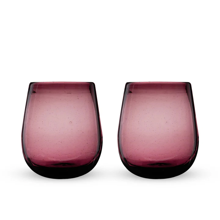 Rosado Recycled Stemless Wine Glass Set By Twine Living