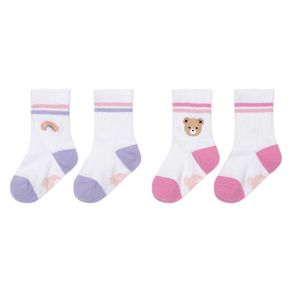 Huxbaby Hux Sockys Blush 2Pk 3-5Y