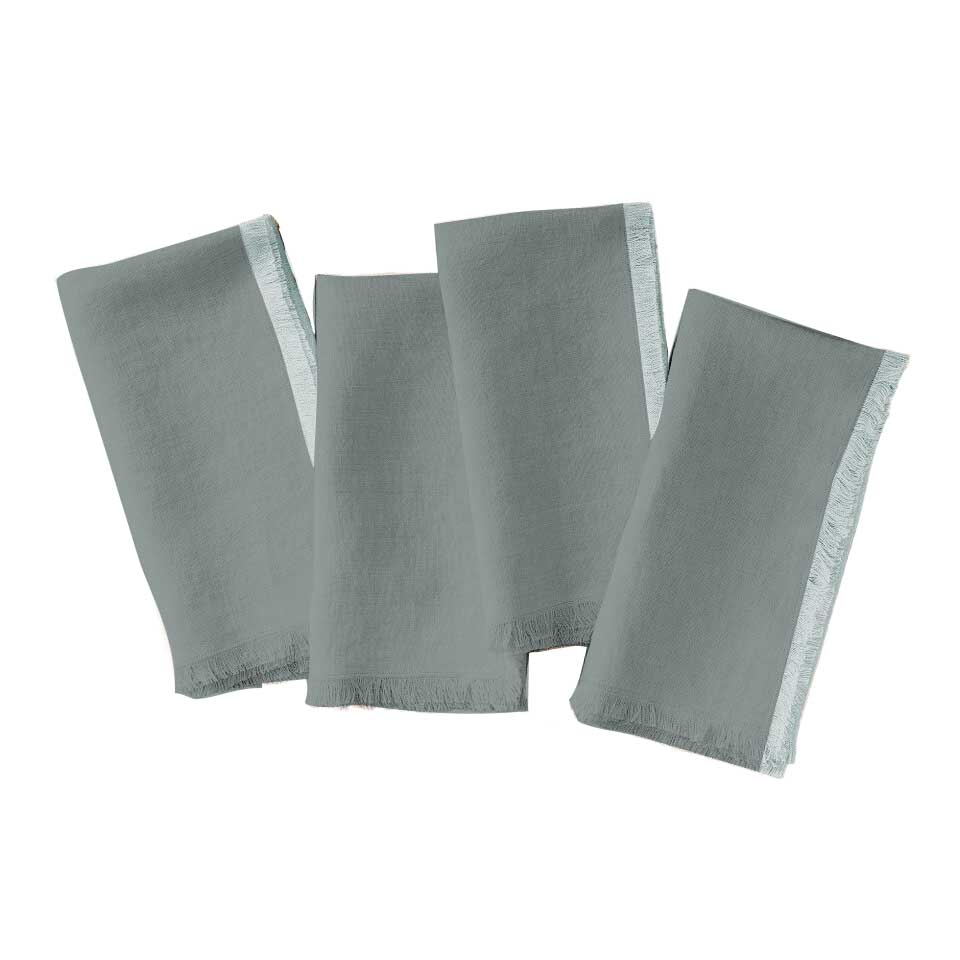 West Elm Soft Linen Frayed Napkin Set Of 4