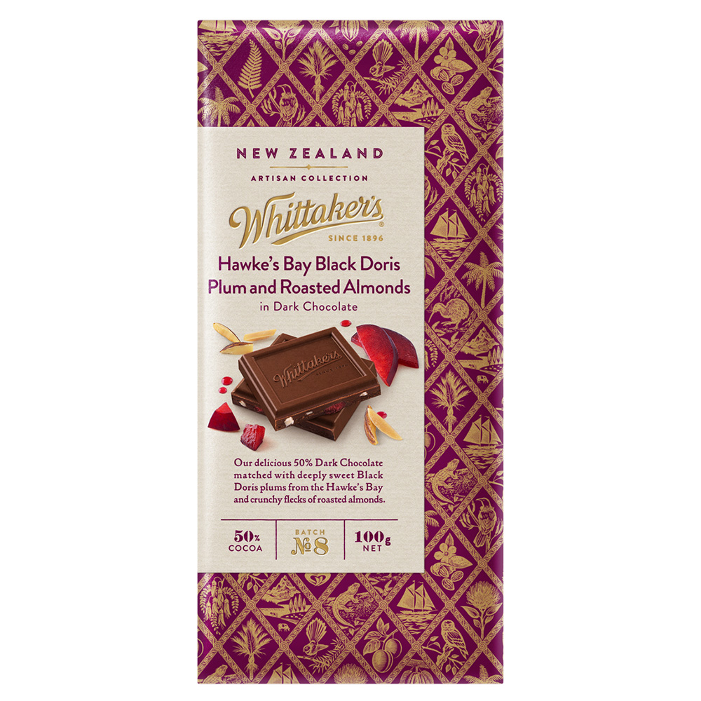 Whittaker’s New Zealand Black Plum & Roasted Almonds 100g