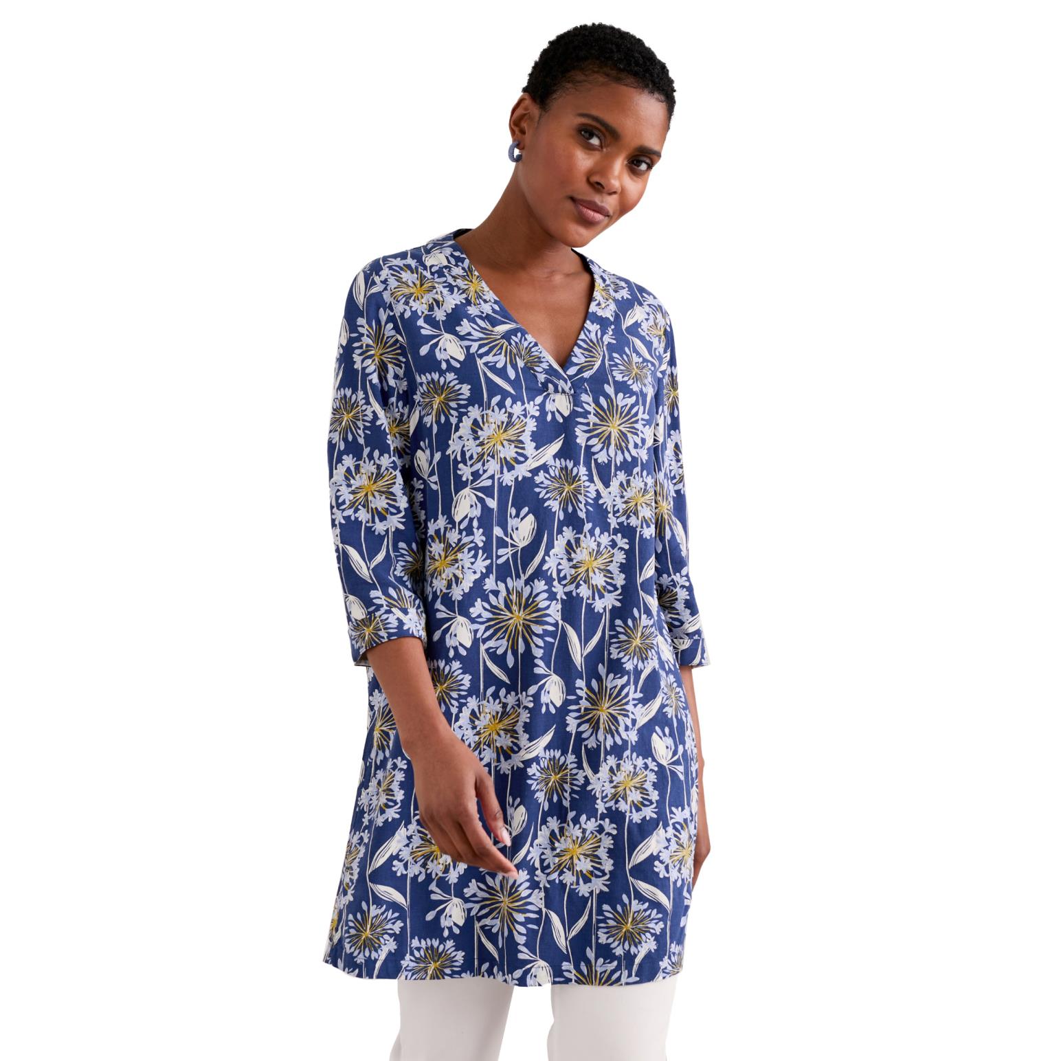 Seasalt Cornwall Hayle Bar Tunic Agapanthus Lino Yacht