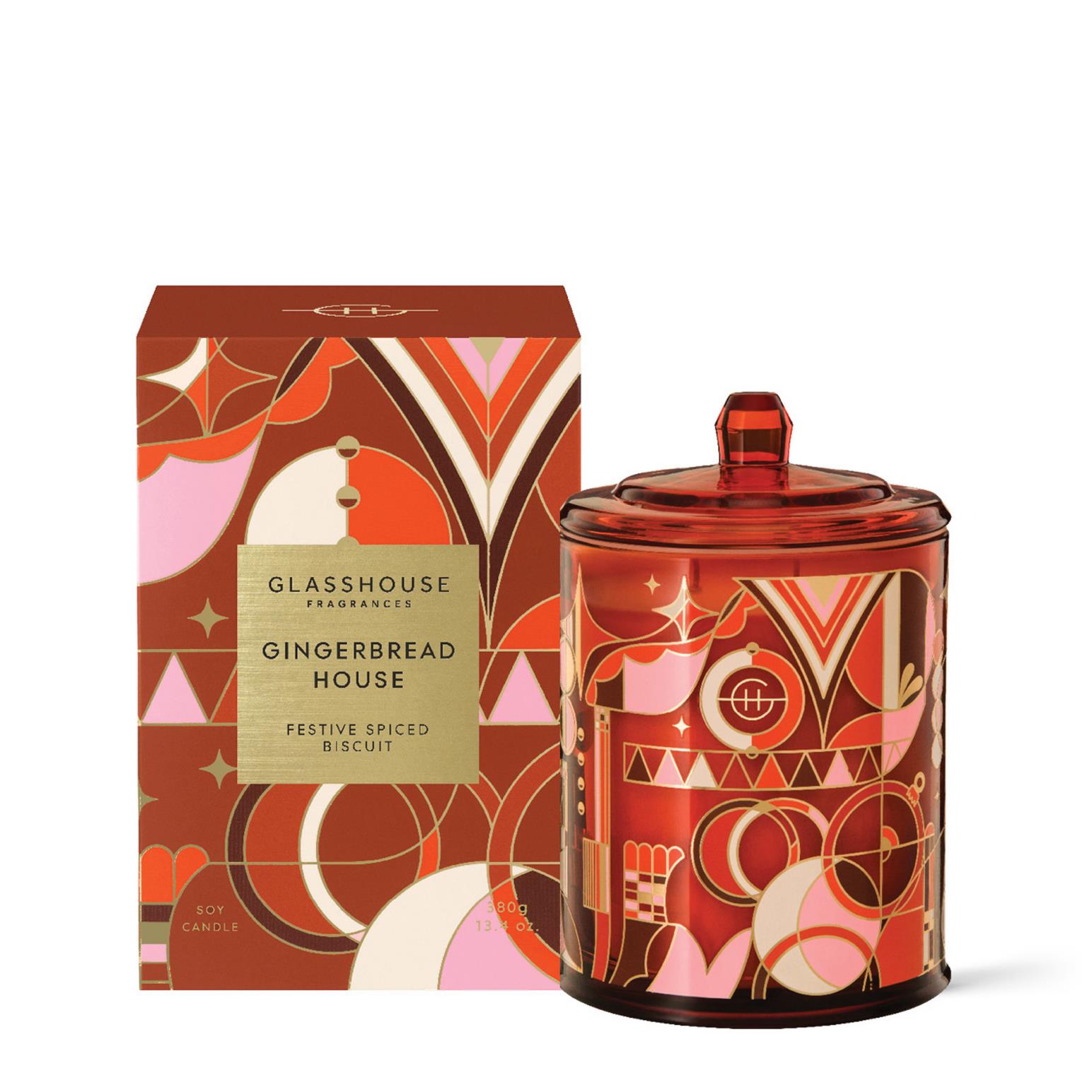 Glasshouse Fragrances Gingerbread House Soy Candle 380g