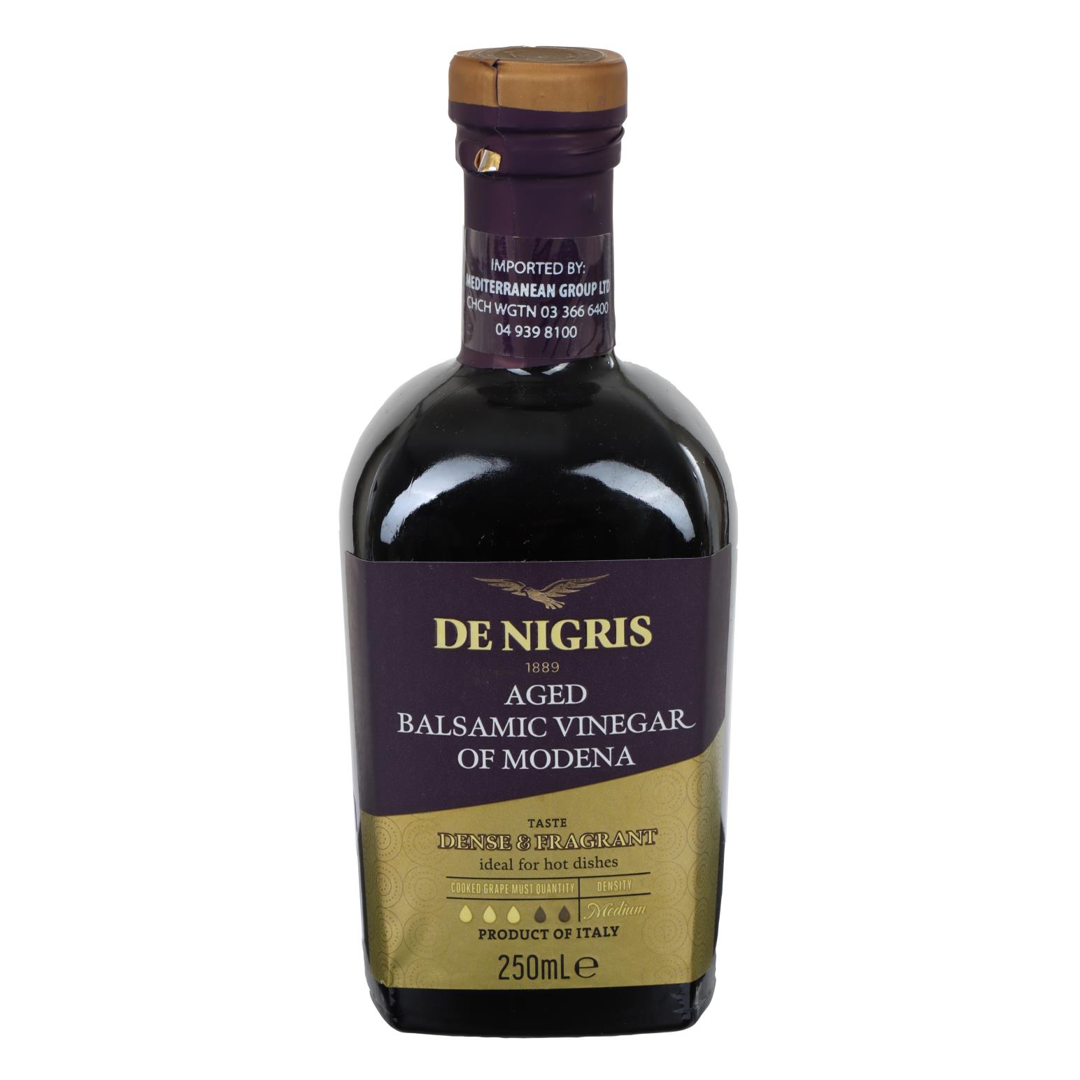 De Nigris Vinegar Balsamic Gold 55% Grape Must 250ml