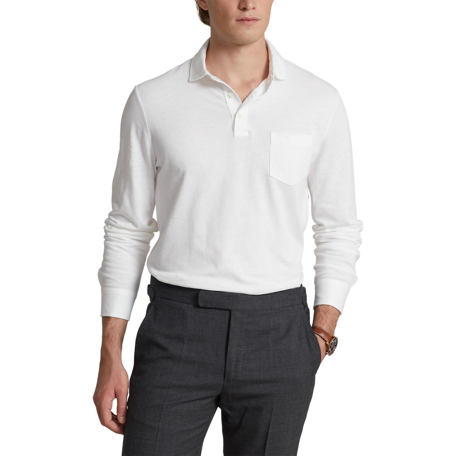 Polo Ralph Lauren Custom Slim Cotton-Linen Oxford Polo