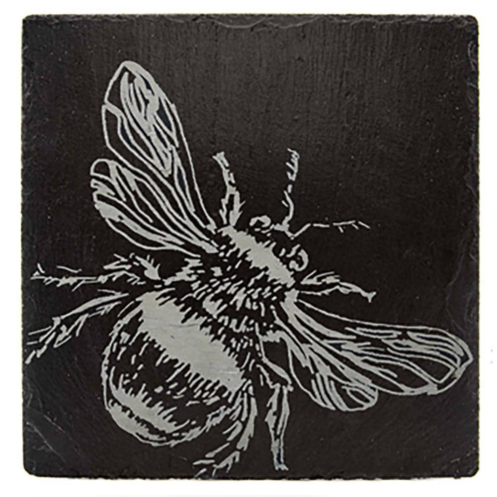 Just Slate Single Slate Coaster - Bee