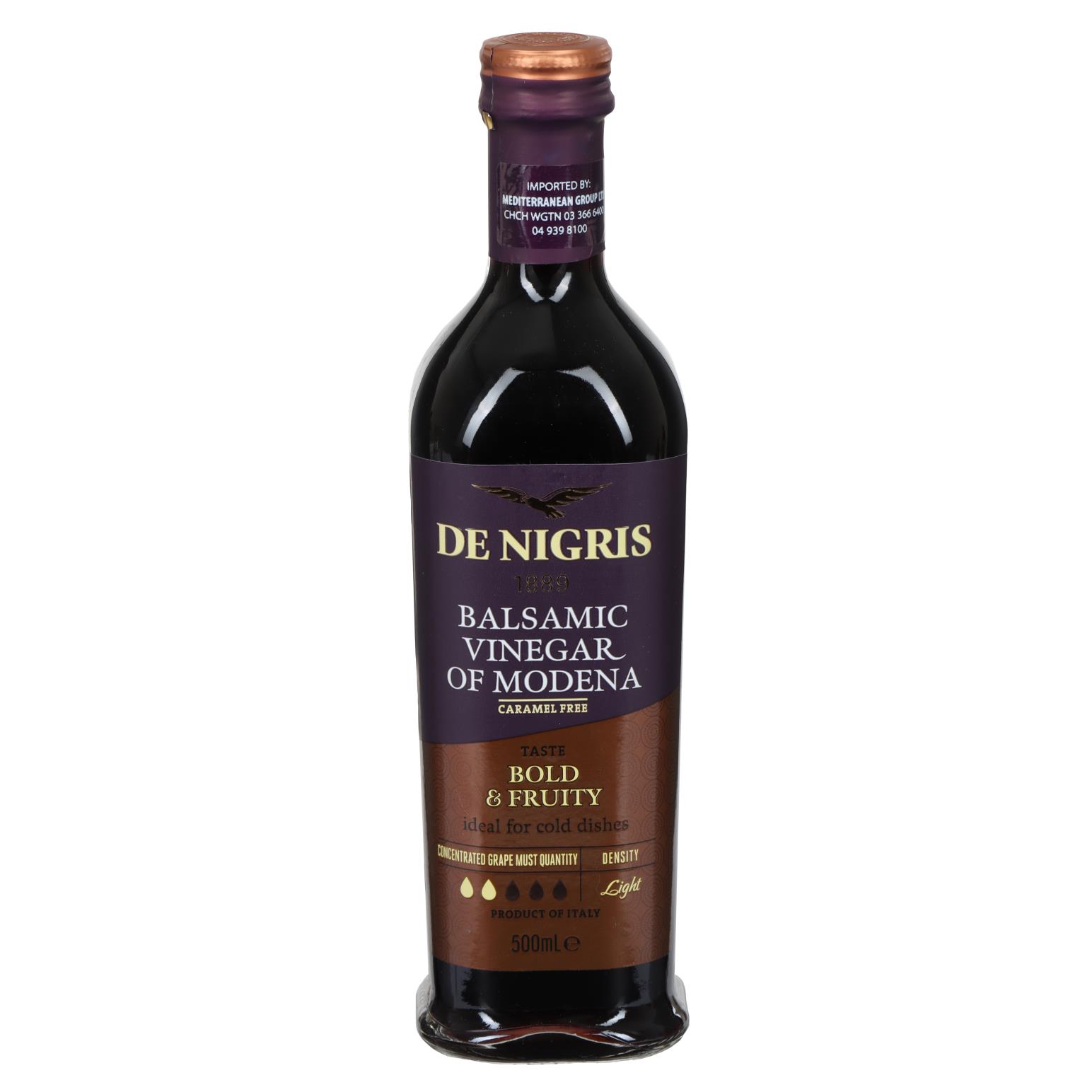 De Nigris Vinegar Balsamic Bronze 35% Grape Must 500ml