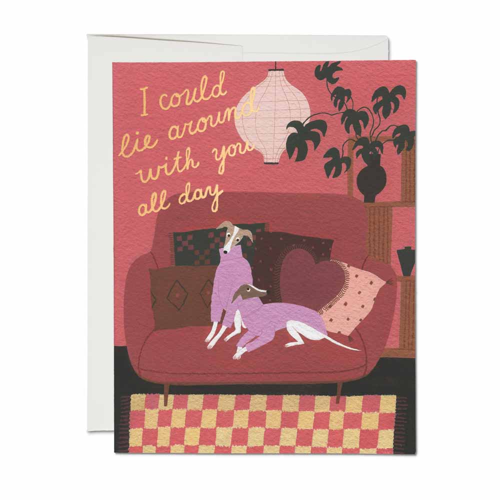 Lounging Dogs Foil Card