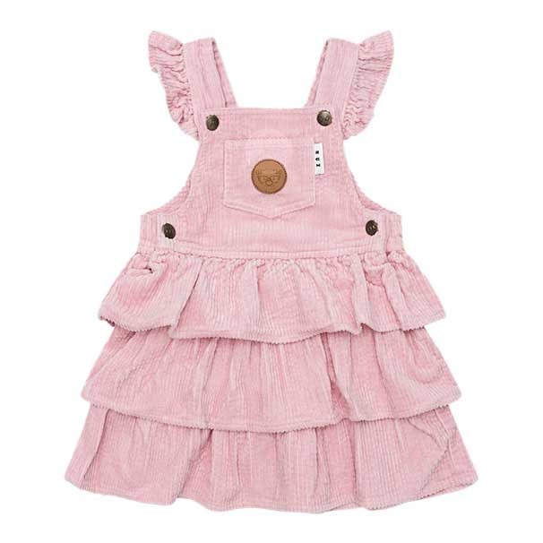 Huxbaby Blush Cord Tiered Overall Dress 3-5Y