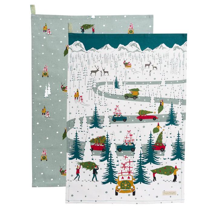 Sophie Allport Tea Towel - Set Of 2 - Home For Christmas