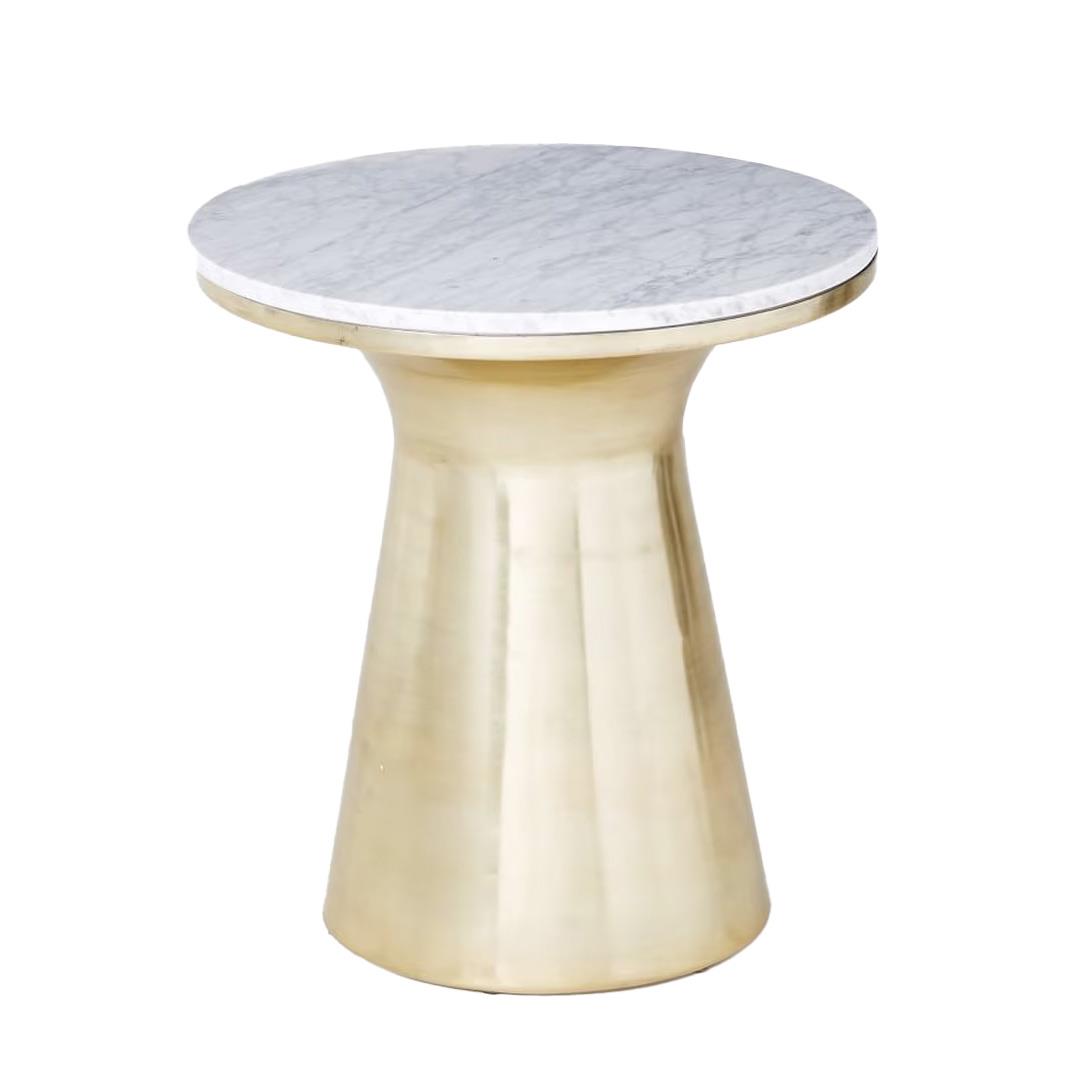 West Elm Marble Topped Pedestal Side Table