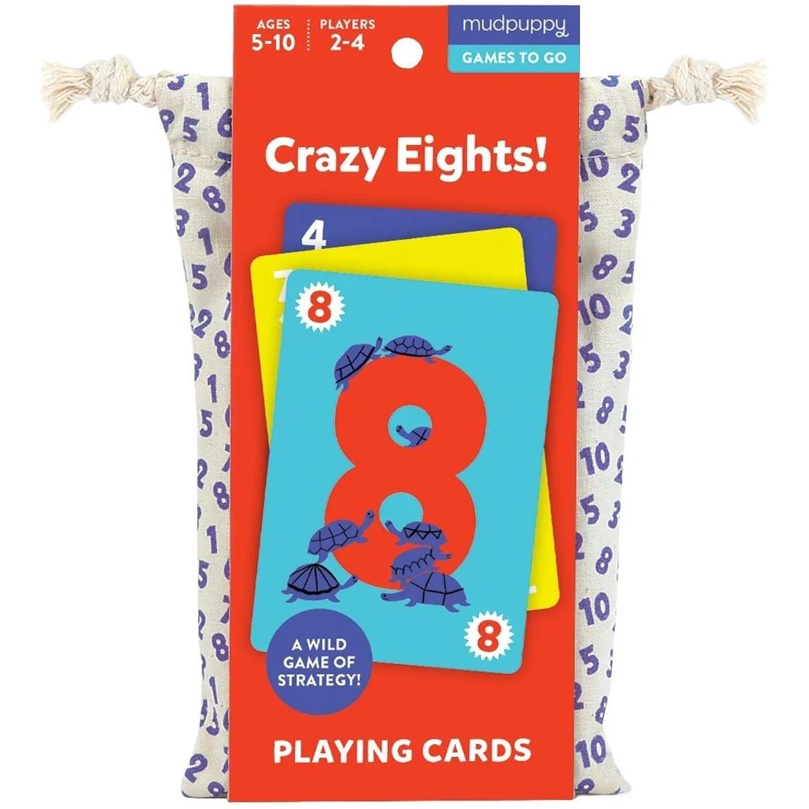 Mudpuppy Crazy Eights! Playing Cards To Go