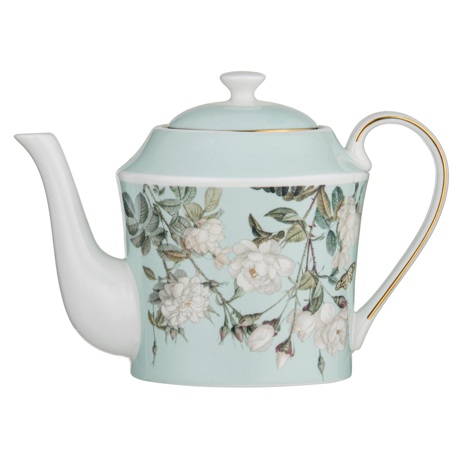 Ashdene Elegant Rose Mint Teapot