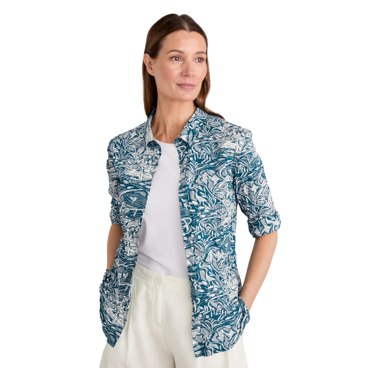 Seasalt Cornwall Larissa Shirt Helford Birds Ocean Drift