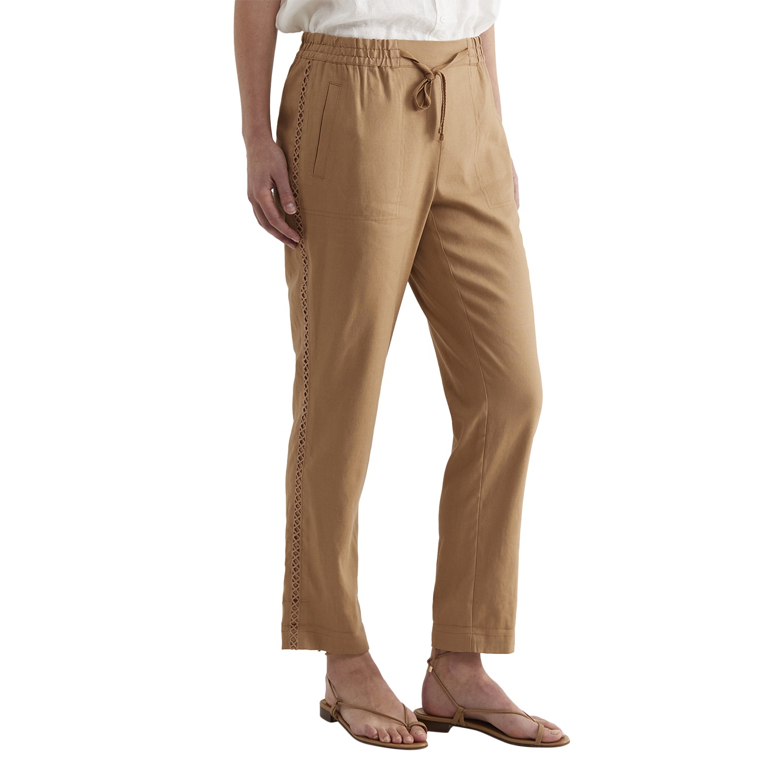 Sportscraft Rosa Lace Trim Linen Pant