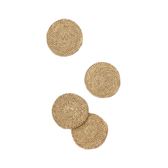 Città Woven Coaster Natural Set Of 4 10cmdia